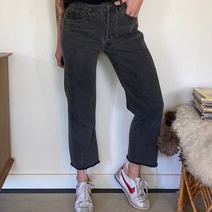 Vintage Levi’s 501 Cropped Black Buttonfly Jeans